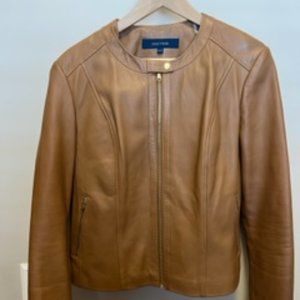 Cole Haan Women's Fitted Tan Leather Jacket